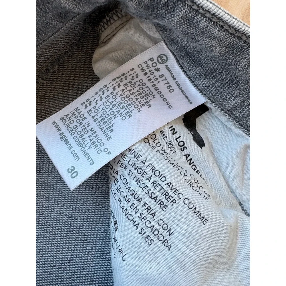 AG Adriano Goldschmied Mari High Rise Slim Straight Faded Grey Jeans 30 Stretch - Picture 9 of 13